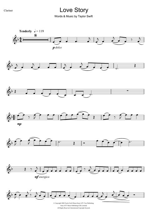 taylor swift songs on clarinet
